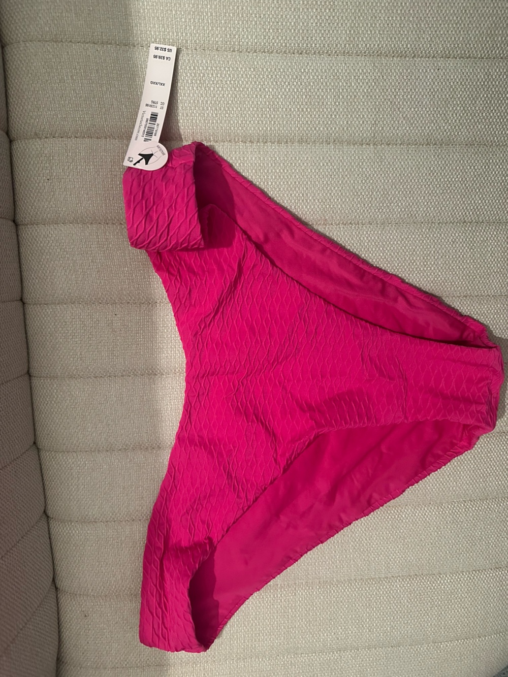 Victoria's Secret Hot Pink Textured Brazilian Bikini Bottom
